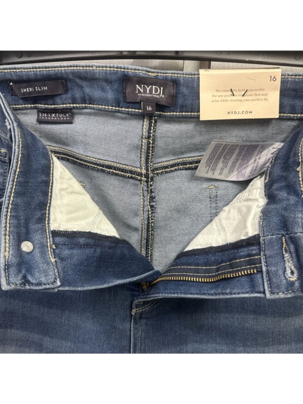NYDJ Womens Mid Rise Sheri Slim Fit Ankle Stretch Denim Jeans Windham Size 16 - Picture 3 of 8